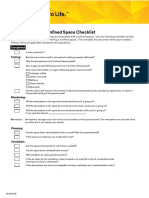 Permit Required Confined Space Checklist: Completed