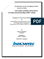 Study, Analyze and Compare Problems and Prospects of Women Entrepreneurship in BRIC Nations