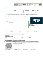 Evaluación Diagnostica Del Área de Matemática