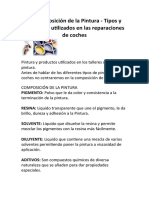 La Composición de La Pintura - Tipos y Productos Utilizados en Las Reparaciones de Coches