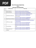 Basic Electronics Engineering Unit 4 Electronic Instrumentation