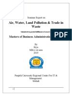 Air, Water, Land Pollution & Trade in Waste: Masters of Business Administration (M.B.A)