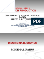 Speech Production: Discriminate Sounds (Minimal Pairs) Stress & Intonation