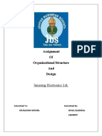 Assignment of Organizational Structure and Design: Samsung Electronics LTD