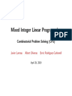 Mixed Integer Linear Programming: Combinatorial Problem Solving (CPS)