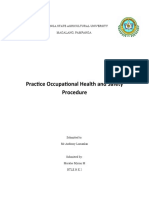 Practice Occupational Health and Safety Procedure: Pampanga State Agricultural University Magalang, Pampanga