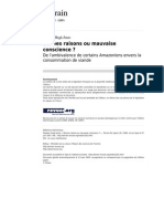 Stephen Hugh-Jones - Bonnes Raisons Ou Mauvaise Conscience. de L'ambivalence de Certains Amazonies Envers La Ion de Viande