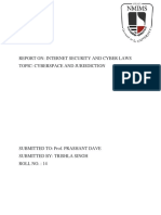 Report On: Internet Security and Cyber Laws Topic: Cyberspace and Jurisdiction