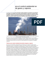 Técnicas para El Control Ambiental en La Emisión de Gases y Vapores