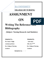 Assignment ON: Writing The Reference and Bibliography