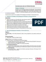 Guidelines On Background Verification Form PDF