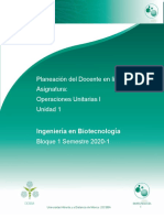 Operaciones Unitarias I 2020-S1-B1. Unidad 1