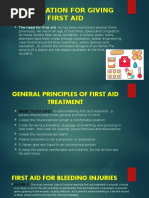 Preparation For Giving First Aid