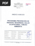 A-640-001 Programa Prevención de Riesgos, Seguridad, Salud Ocupacional - Rev