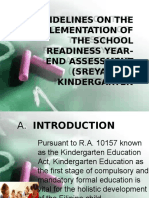 Guidelines On The Implementation of The School Readiness Year End Assessment (Sreya) Forkindergarten