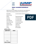 Warisan Akademi Pendidikan: Assignment Cover Sheet