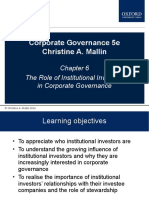 Corporate Governance 5e Christine A. Mallin: The Role of Institutional Investors in Corporate Governance