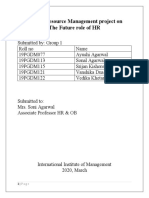 Human Resource Management Project On The Future Role of HR