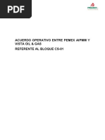 Acuerdo Operativo Entre Pemex Aipmm Y Vista Oil & Gas Referente Al Bloque Cs-01