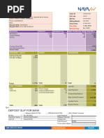 Deposit Slip For Bank: Amount Advance Tax Sales Tax/Excise Duty Total (RS.)