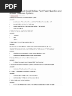 CXC Human and Social Biology Past Paper Question and Answer