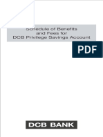 Schedule of Benefits and Fees For DCB Privilege Savings Account