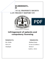 Intellectual Property Rights Law Project Report On: Uils, Panjab University, Chandigarh