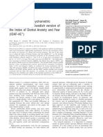 Translation and Psychometric Properties of The Swedish Version of The Index of Dental Anxiety and Fear (IDAF-4C)