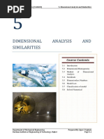 Dimensional Analysis AND Similarities: Course Contents