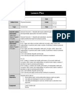 Lesson Plan: Teacher Name Date Subject Area Grade