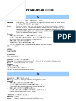 JLPT Grammar Index