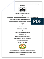 Prepare Report On Domestic and Commercial Installation and Estimation For Same