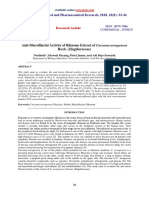 Anti-Microfilarial Activity of Rhizome Extract of Curcuma Aerugenosa Roxb. (Zingiberaceae)