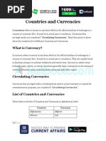 Countries and Currencies: What Is Currency?