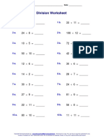 Division Worksheet: Name: - Date