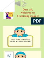 Dear All, Welcome To E-Learning Class : Grade: 1