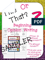 Beginning Opinion Writing