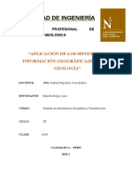 Facultad de Ingeniería: "Aplicación de Los Sistemas de Información Geográfica (Sig) en La Geología"