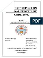 A Project Report On Criminal Procedure CODE, 1973.: Topic: Judgment (Section 353-365)