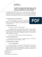 RESUMEN de La Ley de Transparencia 19/2013 de 9 de Diciembre