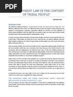 Indian Forest Law in The Context of Tribal People