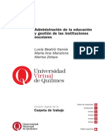 GARCIA - MANZIONE - ZELAYA - Administracion de La Educacion y Gestion de Las Instituciones Escolares PDF