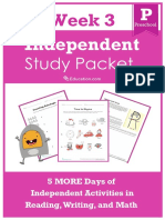 Independent Study Packet Preschool Week 3 PDF