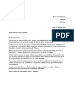 Lettre de Recommandation Stage Étudiant