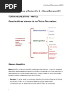 Taller de Lectura y Redacción II - Clase Textos Recreativos Parte 02