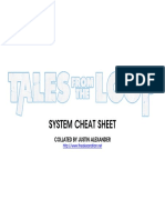 Tales From The Loop Cheat Sheet PDF