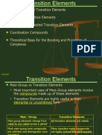 Properties of The Transition Elements The Inner Transition Elements Highlights of Selected Transition Elements Coordination Compounds Theoretical Basis For The Bonding and Properties of Complexes