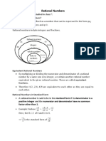 Rational Numbers Assignment Based On Previous Knowledge