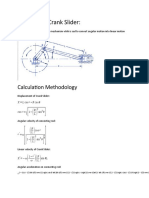 Function of Crank Slider:: Calculation Methodology