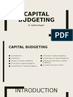 Capital Budgeting: Dr. Sadhna Bagchi